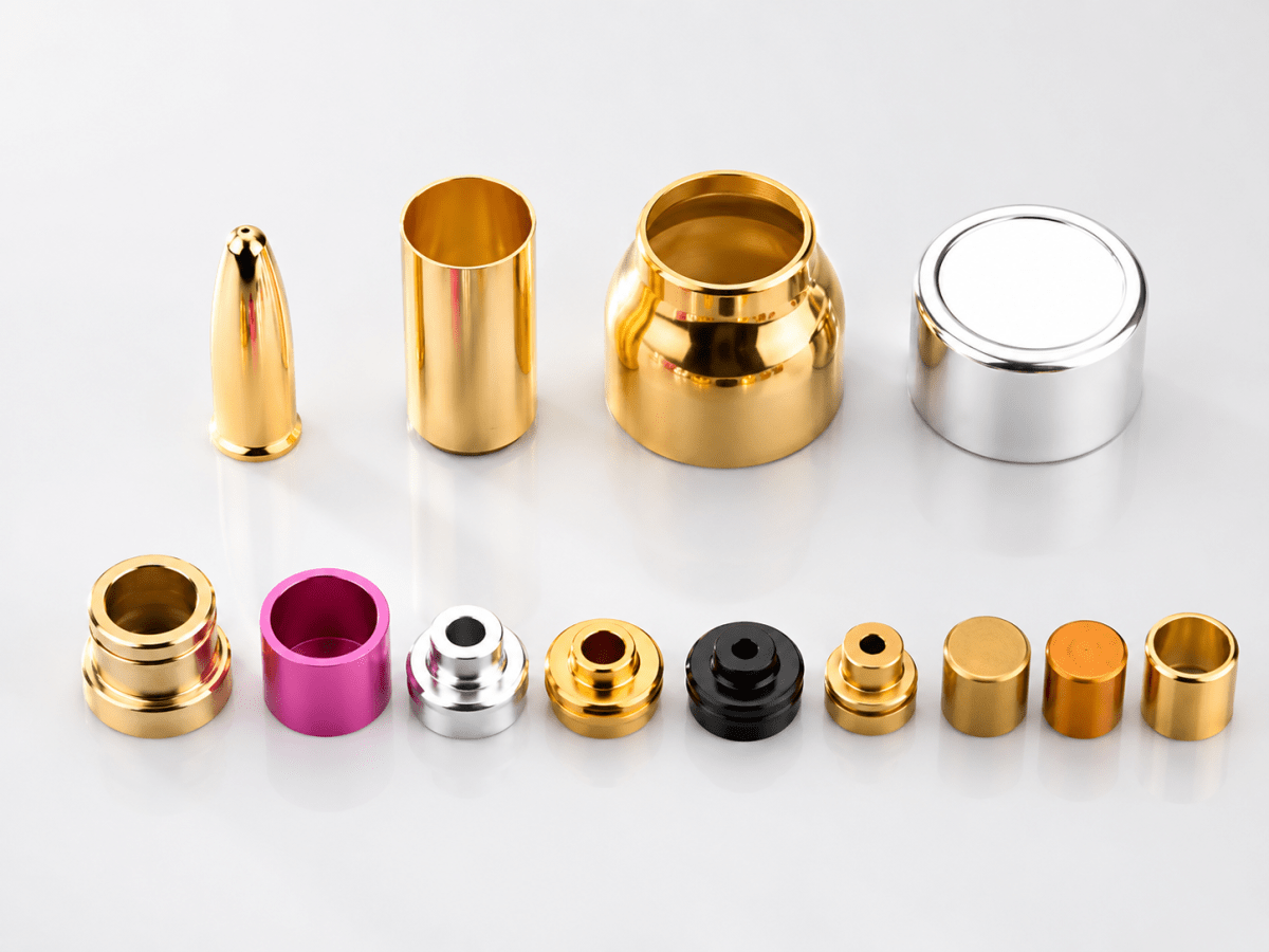 Stamped metal cosmetic bottle cap component