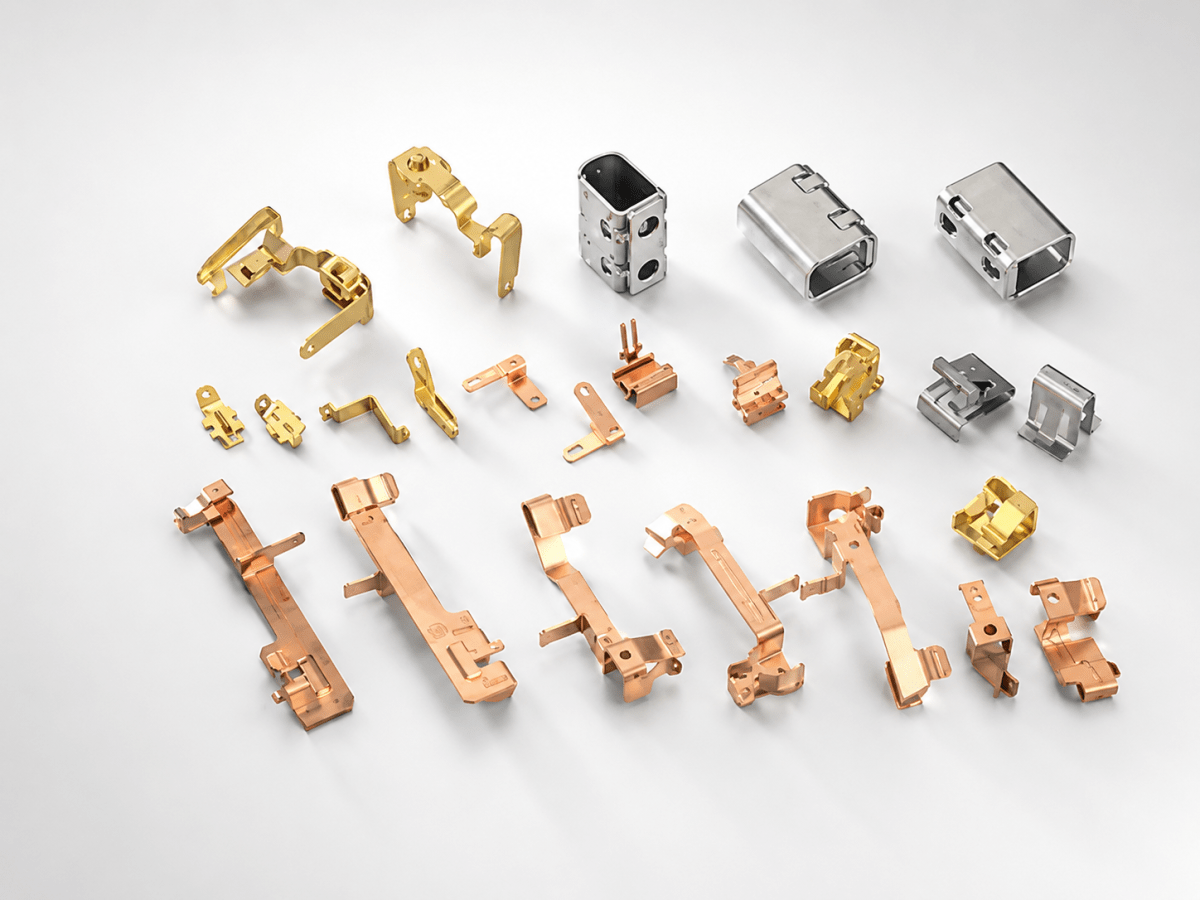 Precision stamped electric plug socket component