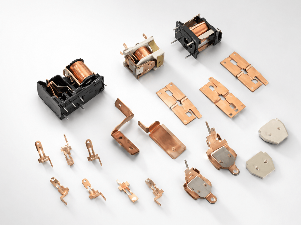 Precision stamped relay component